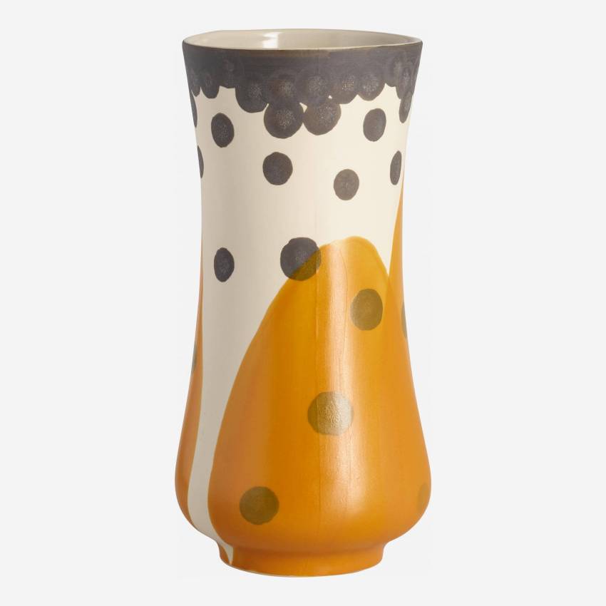 Vase aus Sandstein - 24,5 cm - Orange