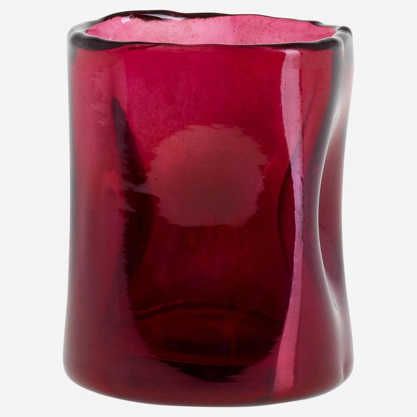 Portacandele in vetro - 9 cm - Rosso
