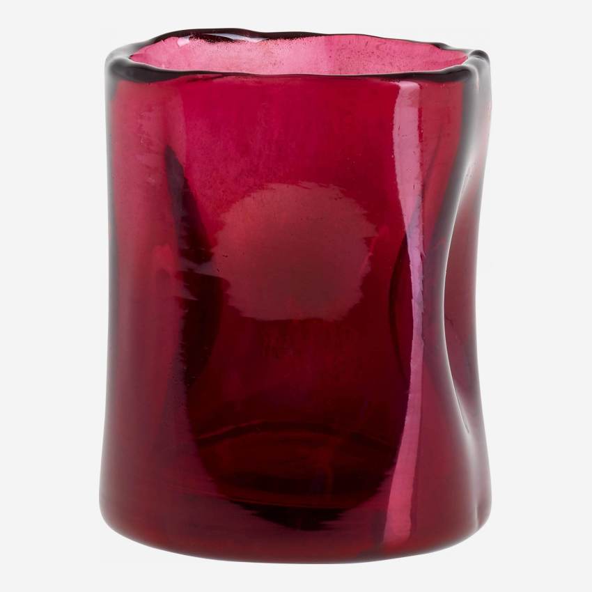 Portacandele in vetro - 9 cm - Rosso