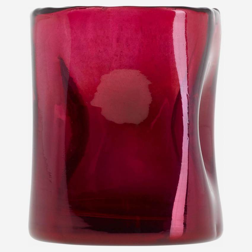 Windlicht aus Glas - 9 cm - Rot
