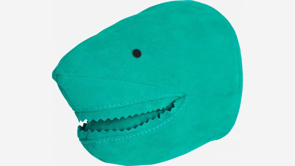 Patère Requin en velours - Vert