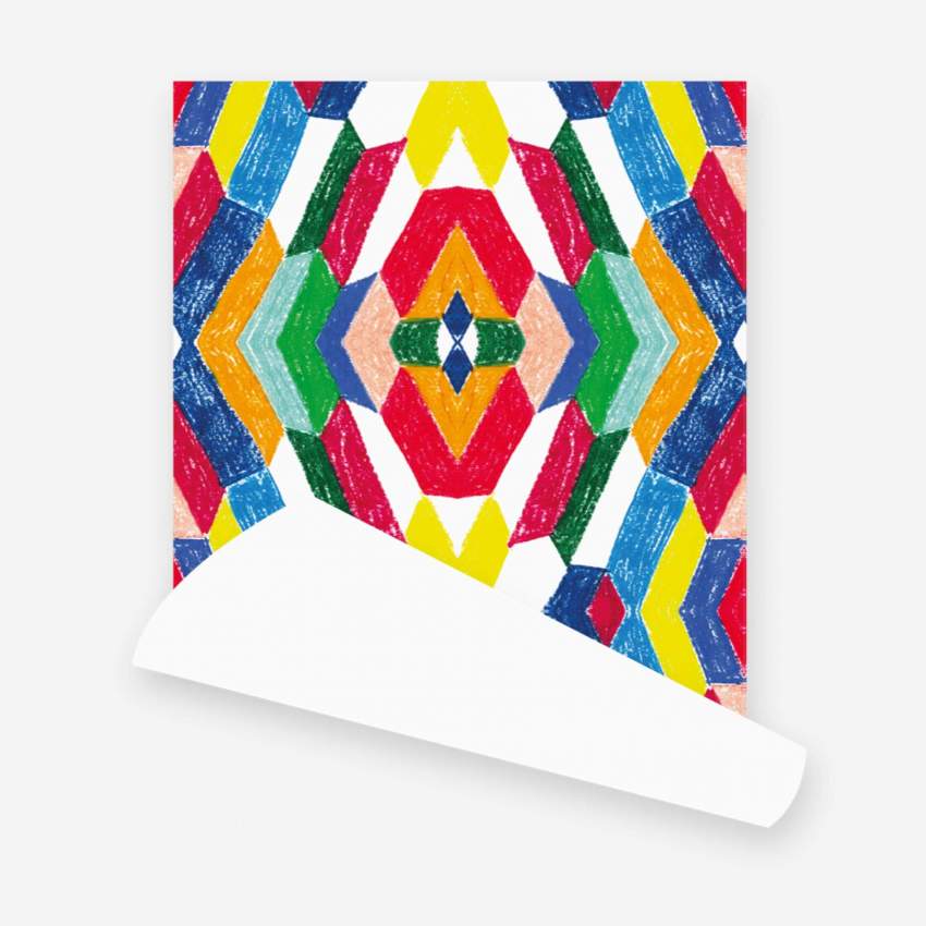 Vliestapete mit geometrischem Arty-Muster - Design by Floriane Jacques