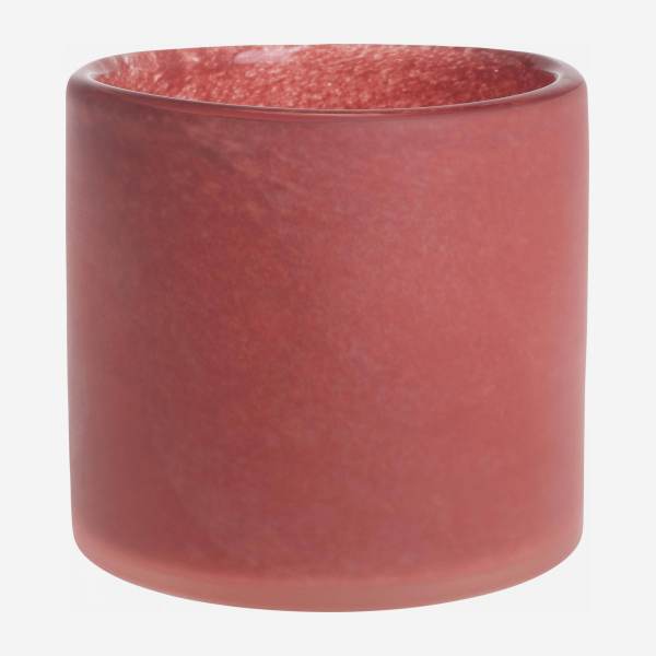 Photophore en verre soufflé bouche - H10 cm - Rouge