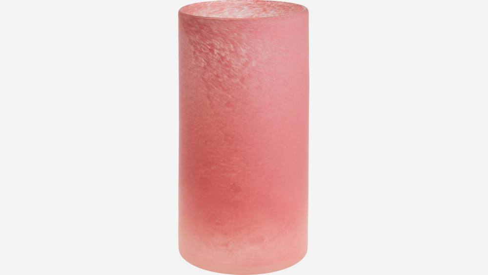 Vase aus mundgeblasenem Glas - H. 28 cm - Rosafarben