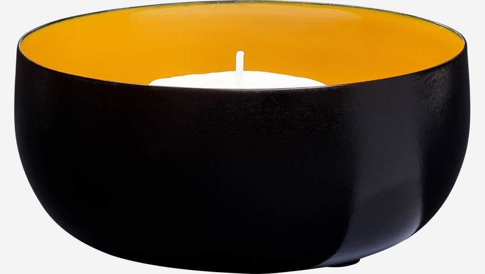Porta tealight in metallo per candela tealight - Giallo - 14 cm