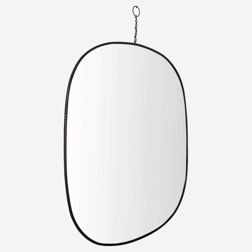 Ovaler Spiegel aus Metall – Schwarz – 40 x 41 cm