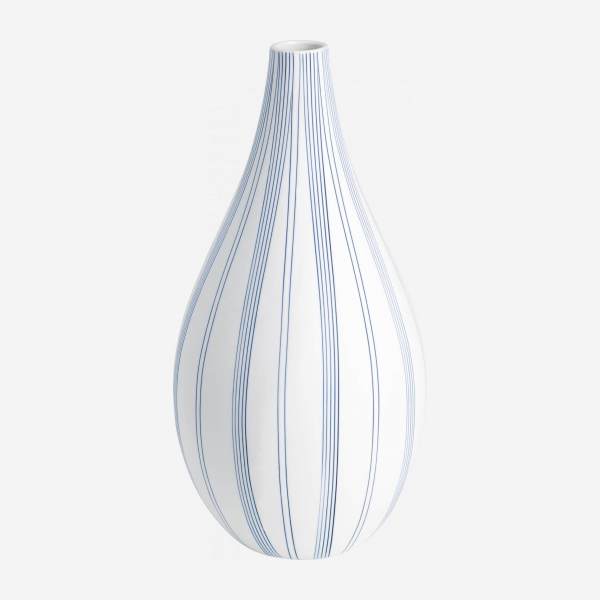 Vase en porcelaine - Lignes Bleues