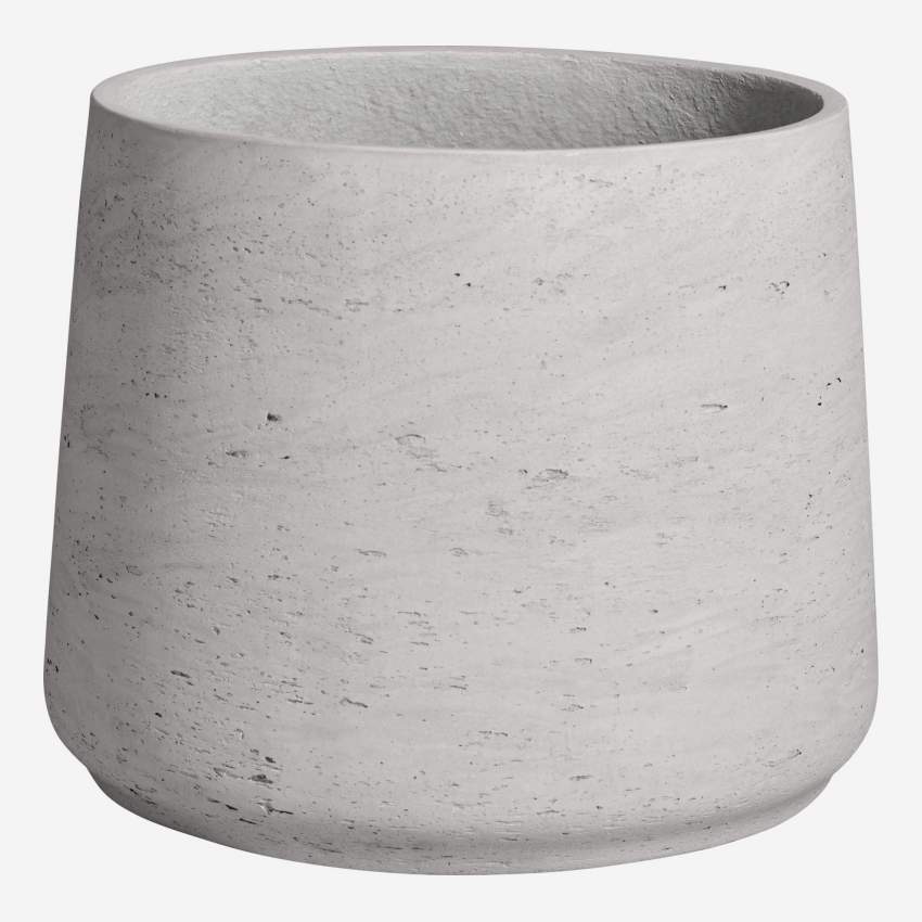 Conjunto de 2 vasos decorativos em cimento - Cinza claro