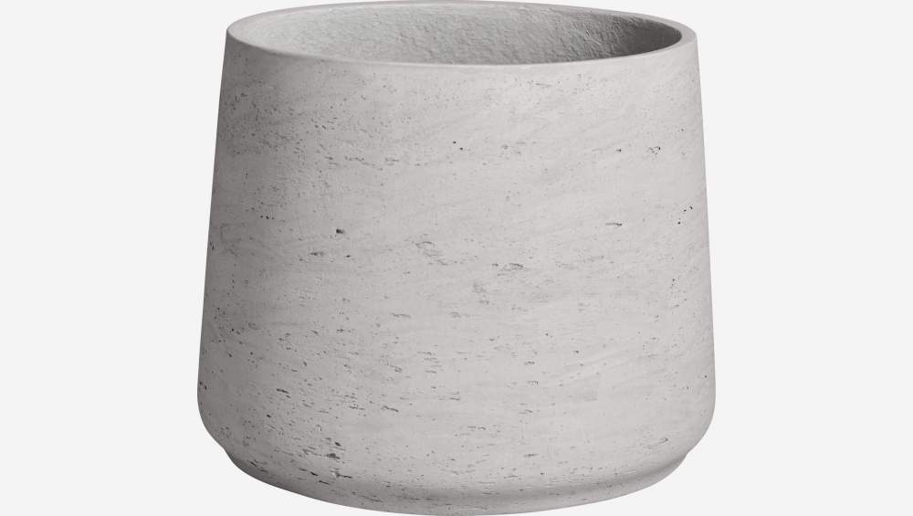 Cache-pot en ciment - Gris clair - 34 x 28,5 cm