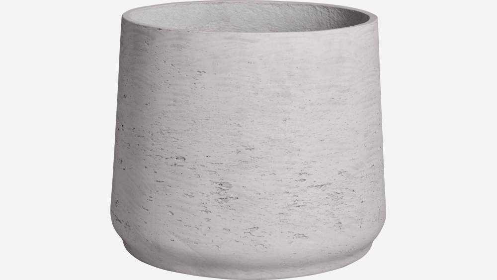 Cache-pot en ciment - Gris clair - 45 x 37,5 cm