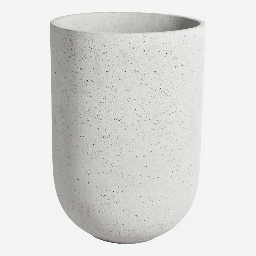 Vaso decorativo em betão - Cinza claro - 28x40 cm