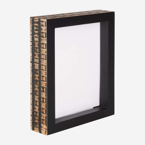 Marco universal para caja expositora, marco negro, profundidad alta,  calidad personalizada, marco de madera real (tapete negro de 10 x 10  pulgadas)