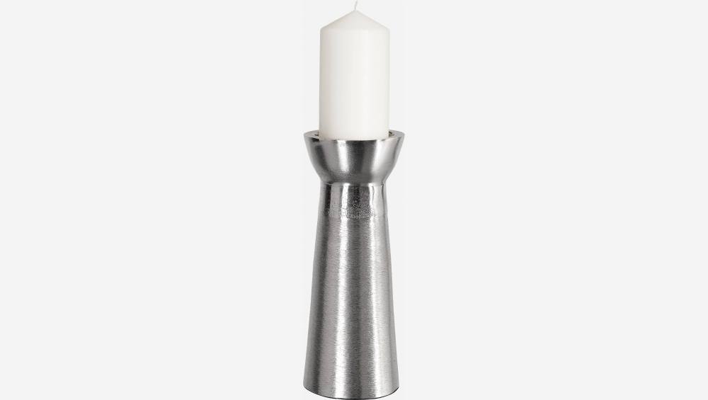 Kerzenständer aus Aluminium - Silberfarben - 25 cm