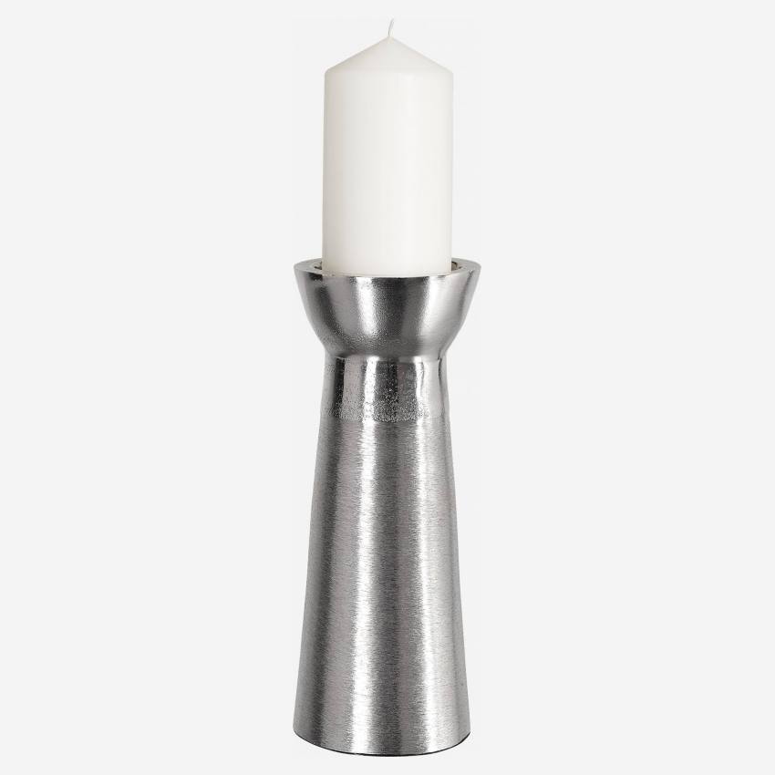 Kerzenständer aus Aluminium - Silberfarben - 25 cm