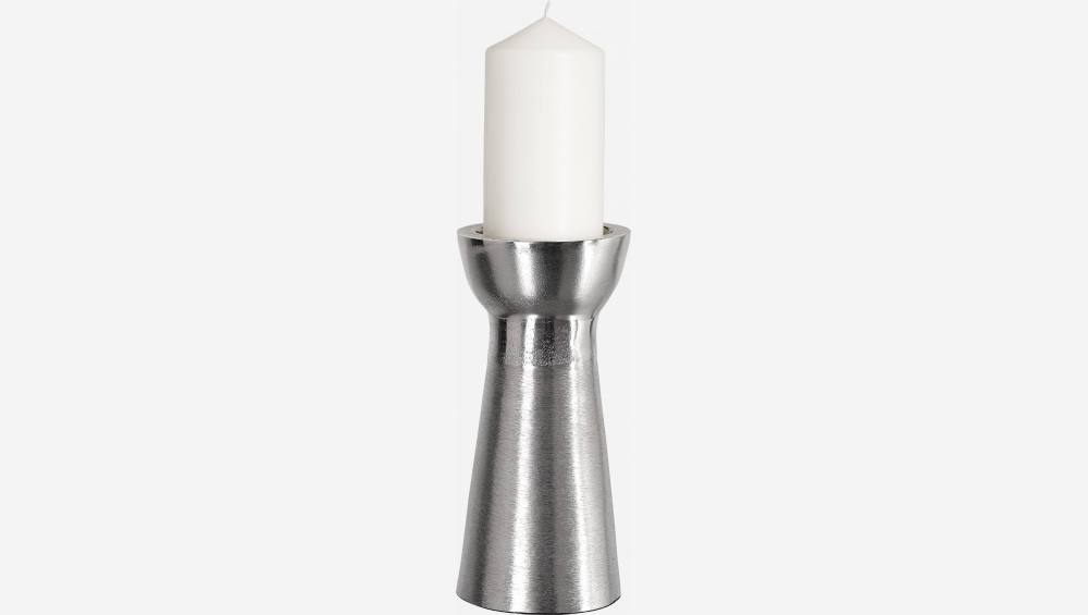 Kerzenständer aus Aluminium - Silberfarben - 19 cm