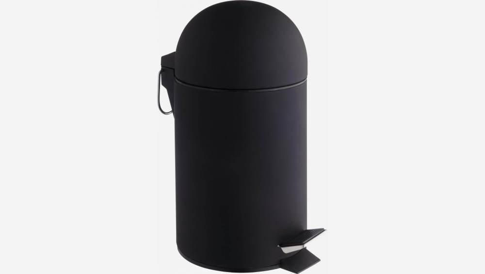 Mülleimer für das Badezimmer 3L aus Metall - Schwarz