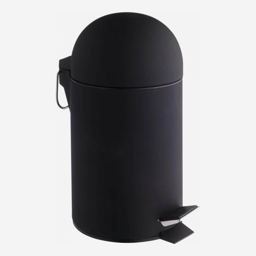 Lima - Mülleimer für das Badezimmer 3L aus Metall - Schwarz