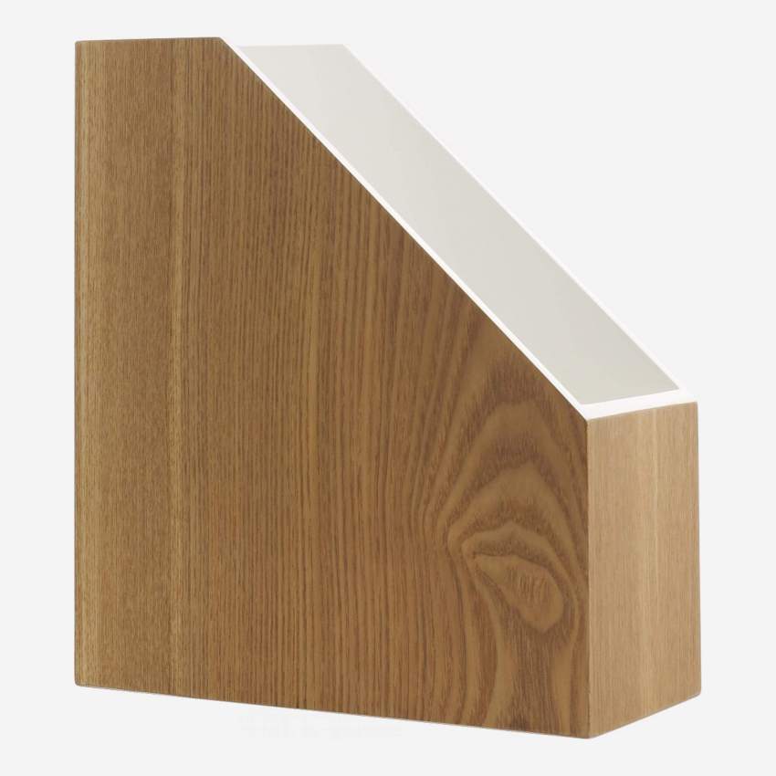 Opbergrek voor kantoor hout wit gelakte binnenkant - L25cm