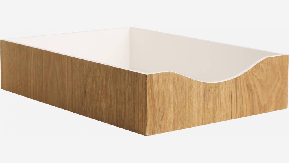 Porta documenti da scrivania in legno con interno laccato bianco