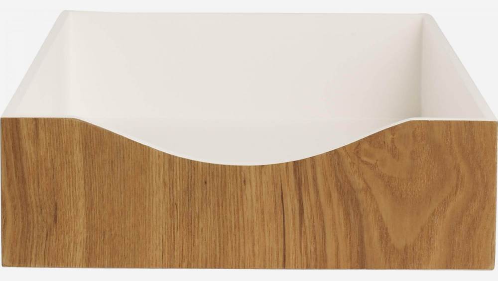 Opbergrek voor kantoor van hout wit gelakte binnenkant - L33cm