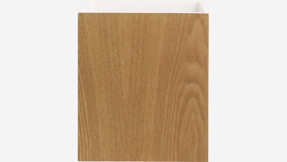 Poubelle de bureau en bois avec intérieur laqué blanc