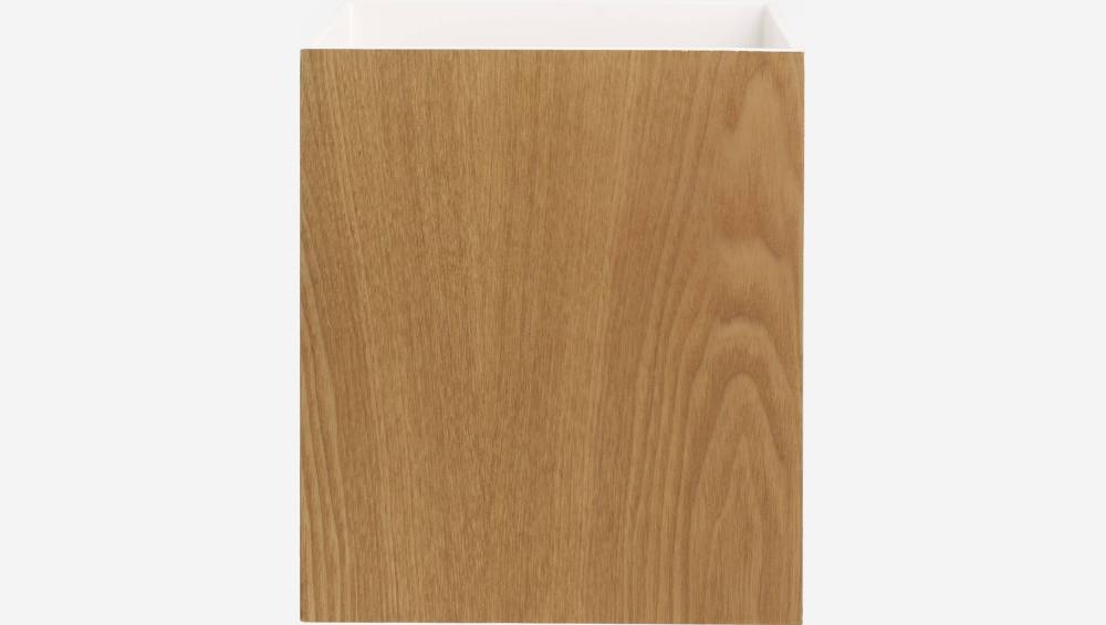Kantoorprullenmand van hout wit gelakte binnenkant