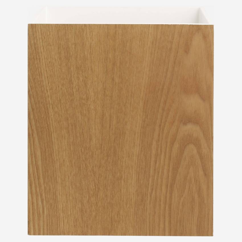 Kantoorprullenmand van hout wit gelakte binnenkant