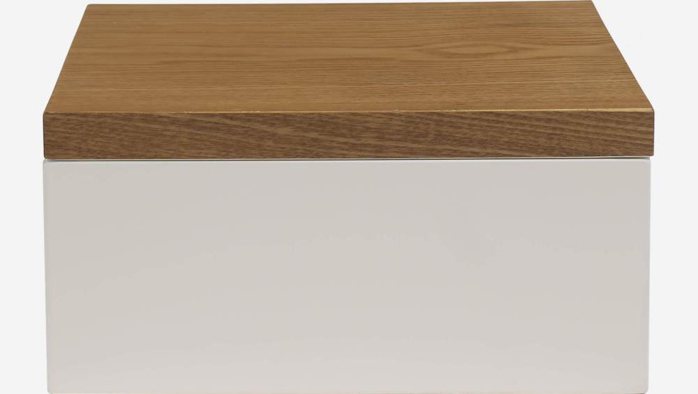 Contenitore in legno 25x25cm con interno laccato - Bianco