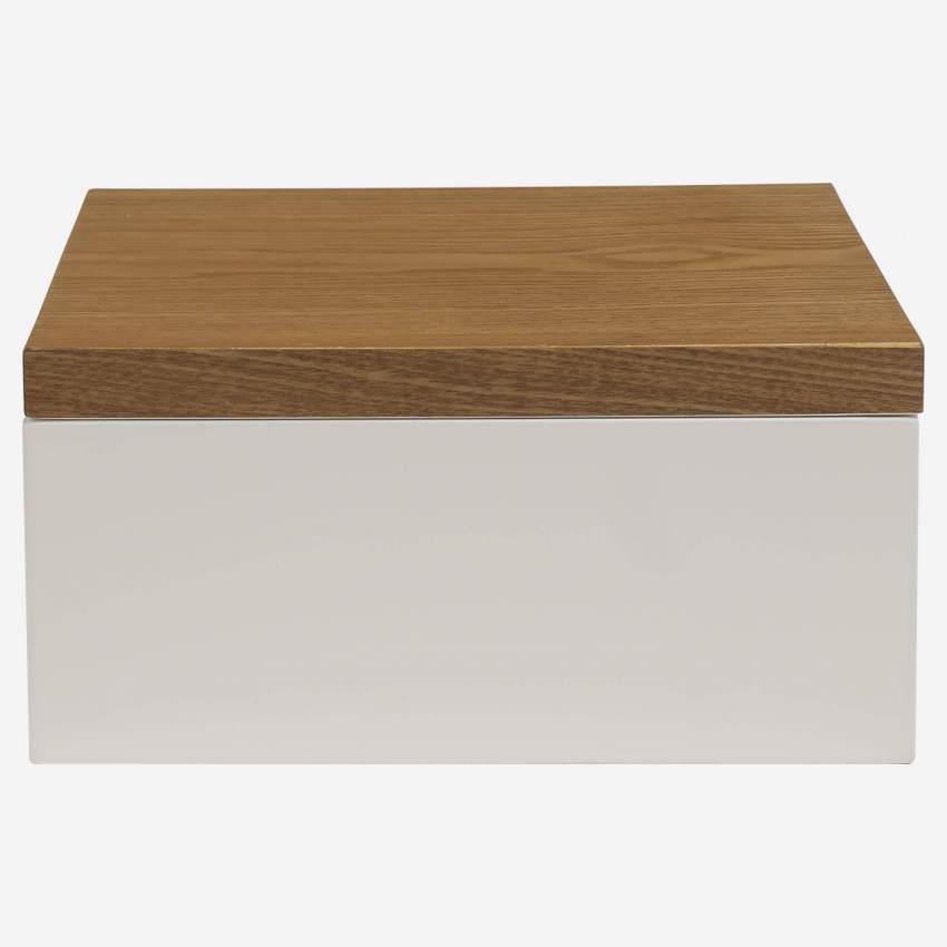 Opbergdoos 25x25cm van hout wit gelakte binnenkant
