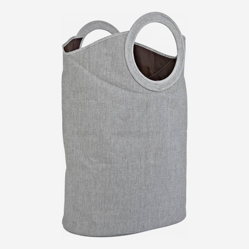 Saco p/ roupa em tecido com pegas magnéticas - Cinza