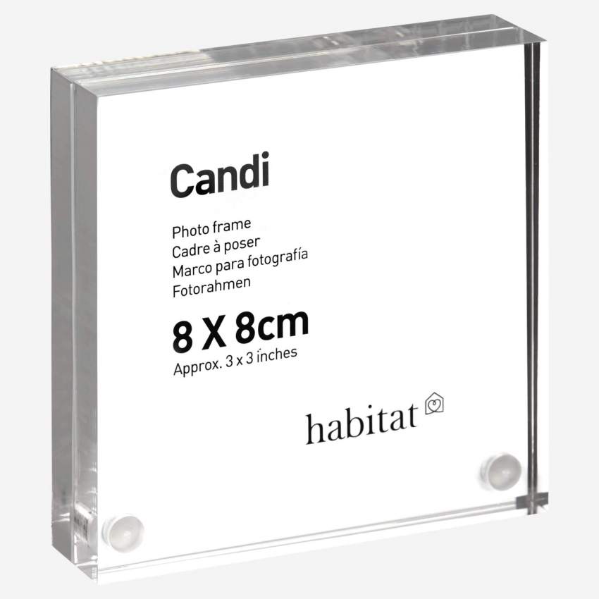 Candi - Cadre à poser en acrylique - 8 x 8 cm - Transparent - Habitat