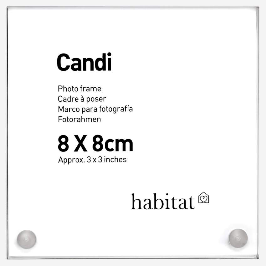 Moldura de mesa acrílico - 8x8cm - Transparente