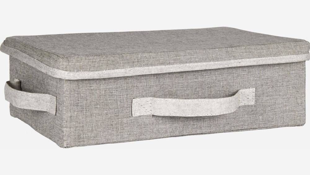 Boîte de rangement en tissu - Gris - 12,5 x 39 x 26 cm