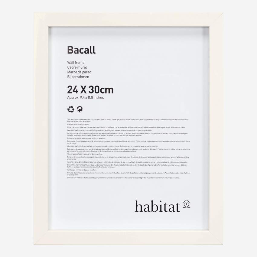 Bacall - Cadre Mural en Bois - 40 x 50 cm - Blanc - Habitat