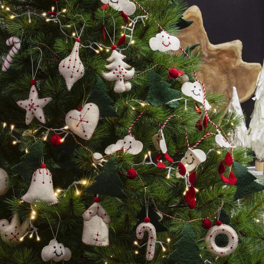 Kerstdecoratie - Vilten kerstboom om op te hangen