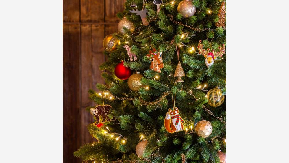 Weihnachtsdekoration - Tannenbaum aus Kunstharz zum Aufhängen - 5 cm - Gold