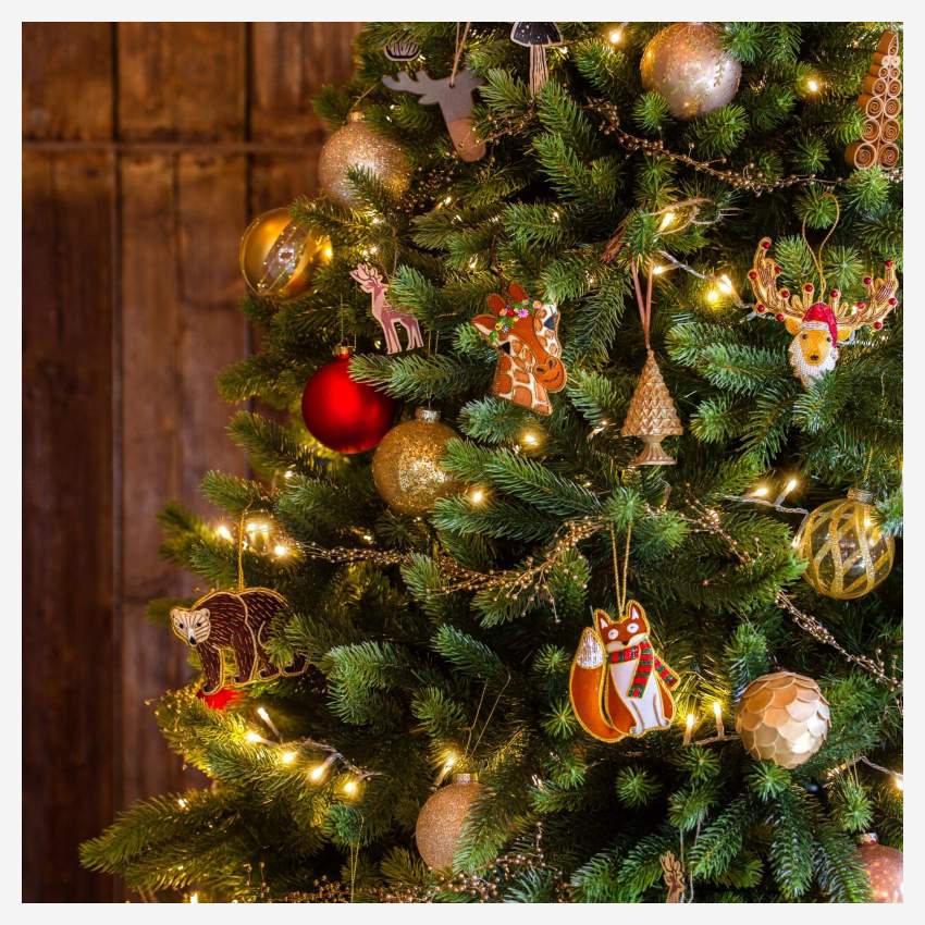 Weihnachtsdekoration - Tannenbaum aus Kunstharz zum Aufhängen - 5 cm - Gold