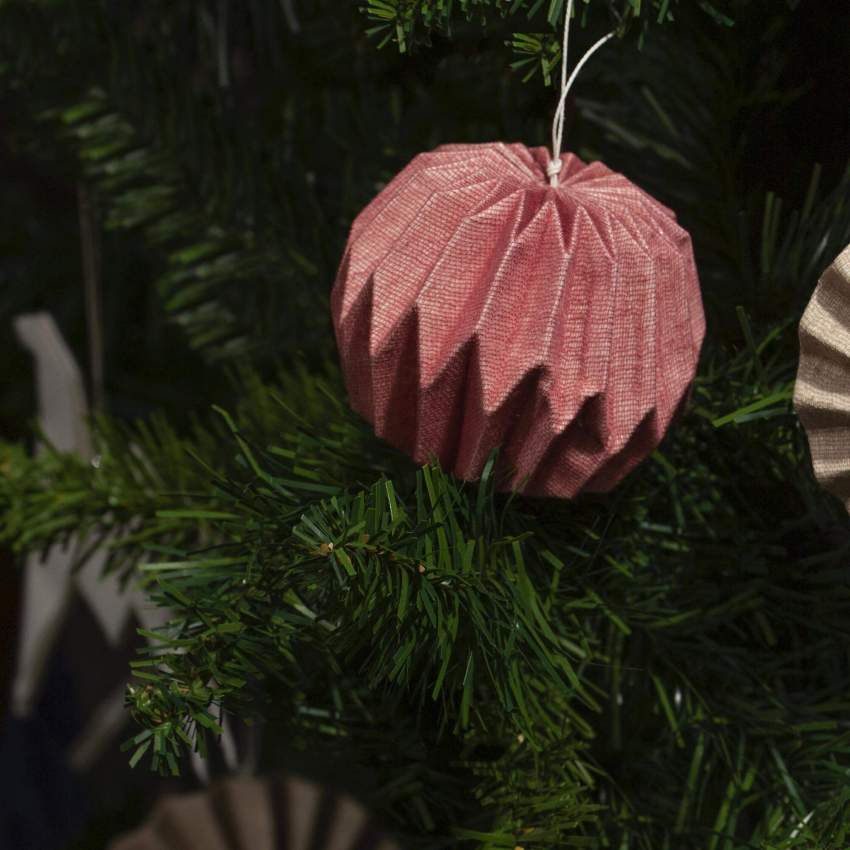 Weihnachtsdekoration - Origami zum Aufhängen aus Papier - Rosa