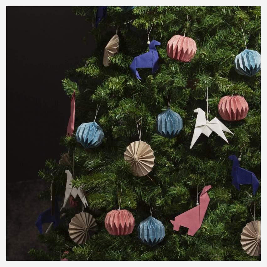 Decoración de Navidad - Origami para colgar - Azul