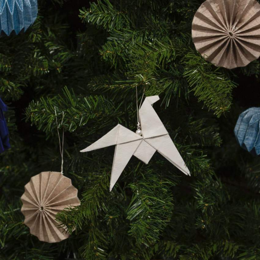 Décoration de Noël - Origami à accrocher - Blanc