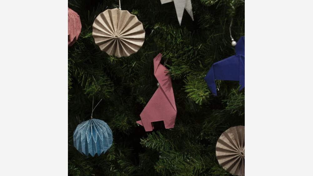 Weihnachtsdekoration - Origami zum Aufhängen - Rosa