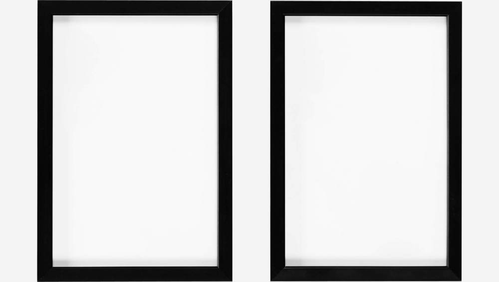 2er Set Bilderrahmen zum Aufhängen, 10x15cm, aus Aluminium, schwarz
