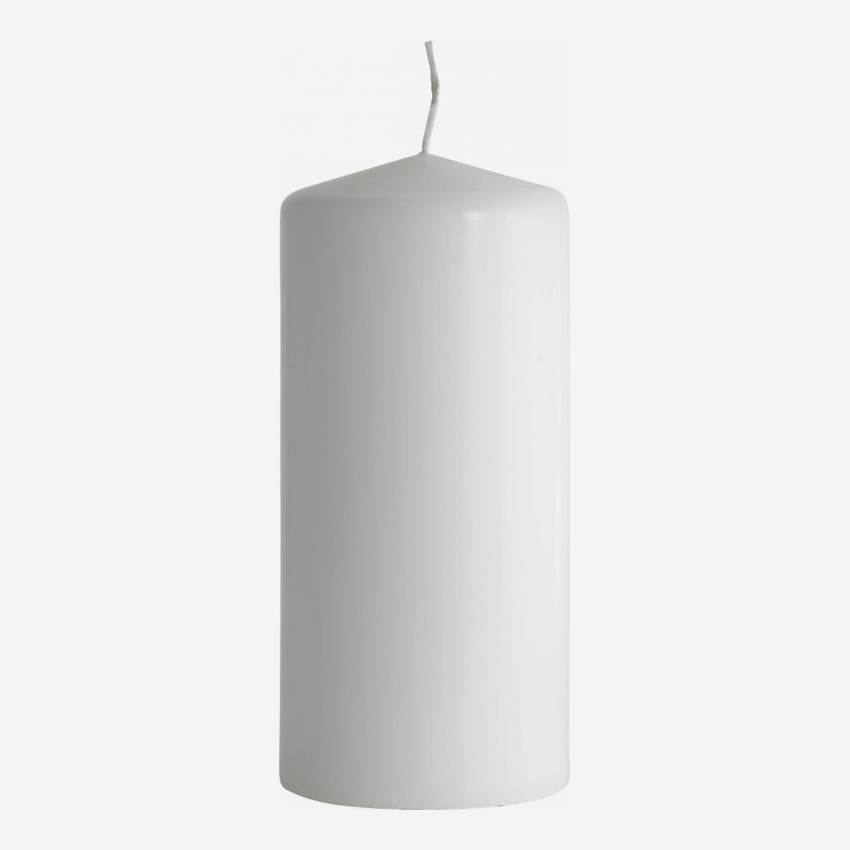 Zylinderförmige Kerze, 15cm, weiß