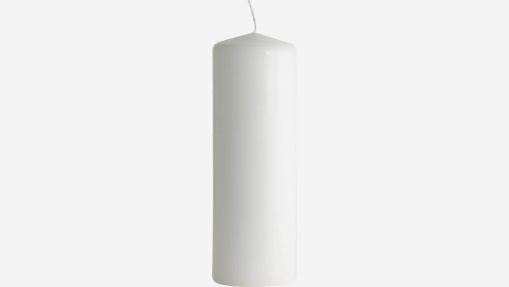 Bougie cylindre 20cm blanche