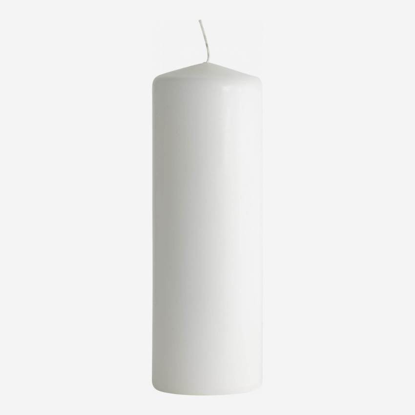 Zylinderförmige Kerze, 20cm, weiß