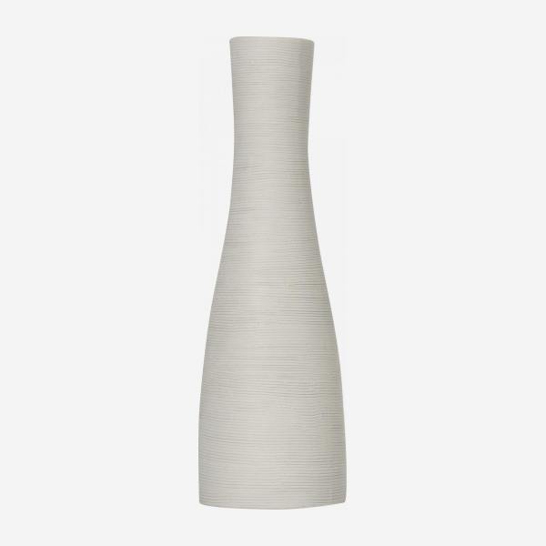 Jarrón de cerámica - 21 cm - Blanco