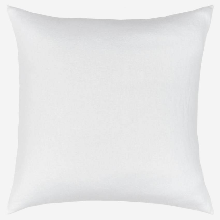 Kopfkissenschoner aus gebürsteter Baumwolle - 2 Seiten - 65 x 65 cm - Weiß