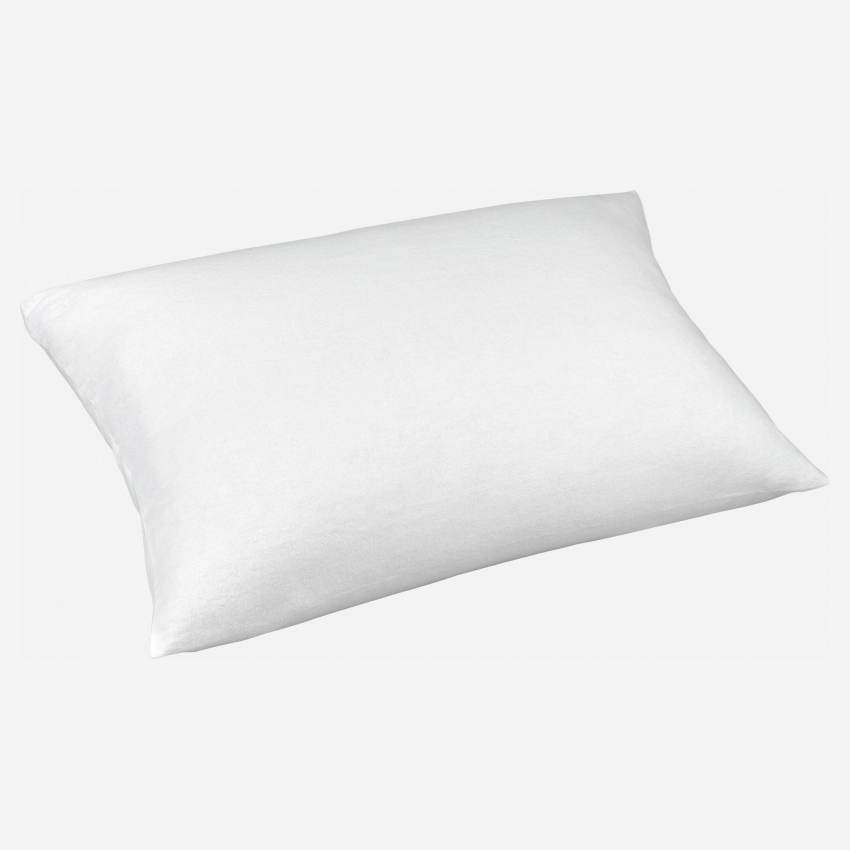 Protector de almofada em algodão raspado 2 faces - 50 x 80 cm - Branco