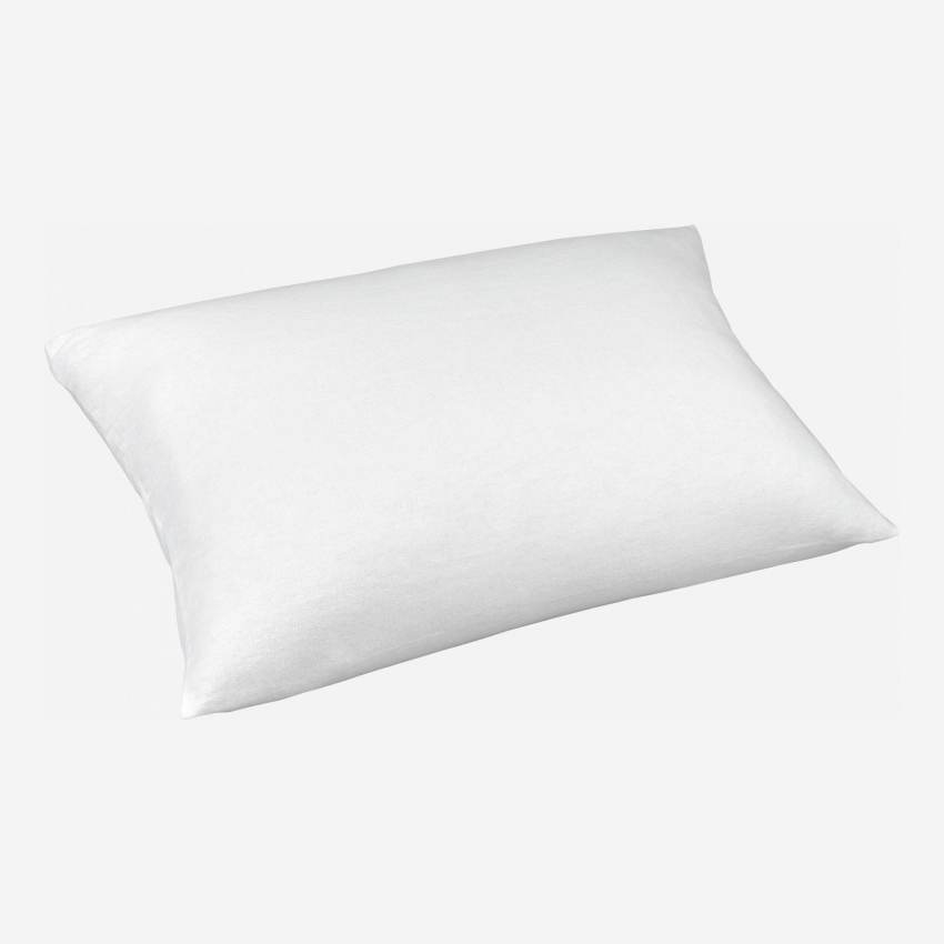 Protector de almofada em algodão raspado 2 faces - 50 x 80 cm - Branco