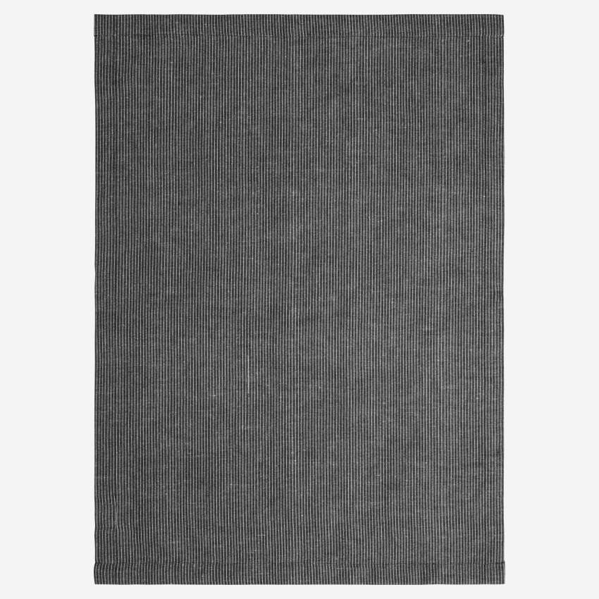 2er Set Geschirrtücher, 70x50cm, aus Baumwolle und Leinen, schwarz, weiß